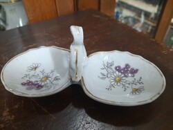 Ritka Exkluzív PLS Austria Pfeiffer & Lowenstein Kézi Festésű,Aranyozott Porcelán Fűszeres Tartó.