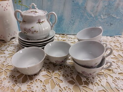 Zsolnay lila barackvirágos porcelán cukortartó