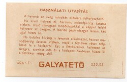 Üvegcímke. Galyatető.