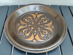 Nagyméretű nehéz réz fali tál