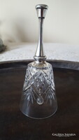 Csodaszép,kristály harang,ezüstözött fogantyúval