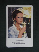 Card calendar, movie poster, cinema, actress Torday Teri, 1975