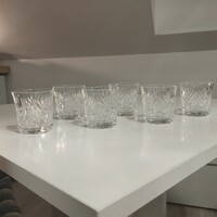 6 darabos Ajka Kristály whiskys készlet 5 féle virág mintával