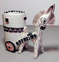 ﻿jelzett bohèm ﻿olasz kerámia csacsikocsi ALKUDHATÓ