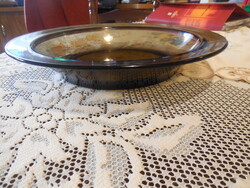 Sötétített  jónevű , francia  üveg termék  ,  ( jénai jellegű  ) tál , 27 cm