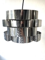 Retró Olasz Űrkorszak Fényes Króm Csillár Ritka darab töredékárért, Tervezte Missaglia Gaetano