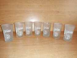 Vilmos körtepálinkás poharak, mattított, jeges hatású üvegből - 7 db egyben