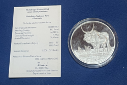 Hortobágyi nemzeti park 3000 Ft 2002 ezüst emlékérem PP