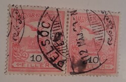1900 Turul 10 fillér "PELSŐCZ" lebélyegzéssel