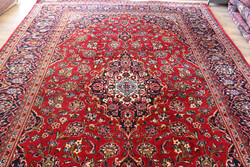 KÁSHÁN / KESHAN 244X343 cm iráni kézi perzsaszőnyeg, igazi ritkaság, használt, de szép állapotban