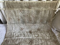 TERÍTŐ - KÉZIMUNKA - ARANY HÍMZÉS - 100 x 90 cm - RÉGI - HIBÁTLAN