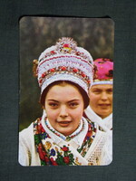 Kártyanaptár,IBUSZ utazási iroda,Kazári népviselet,1975