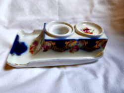 Antik, porcelán asztali tintatartó,