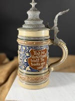 Gyönyörű Merkelbach szecessziós vadász korsó az 1900-as évek elejéről