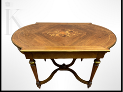 Antik intarziás klasszicista szalon asztal