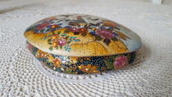 Satsuma kínai porcelán fedeles doboz,ékszertartó