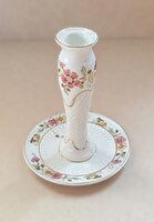 Zsolnay kézzel festett porcelán gyertyatartó tálcával – 15 cm