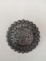 Régi ezüstözött réz vietnami bross / kitúző  - 4,5 cm