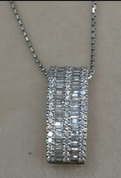 Fehérarany 18k Nyaklánc Csúszka Gyémántköves yMedállal