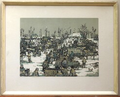 (K) Török Endre (1926-1980) : Vásár a télben