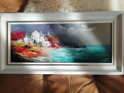 Adilov Kabul olajfestmény - A Kaszpi-tenger partján 1. 20x50 cm