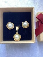 14 K arany szett édesvízi gyönggyel