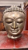 Hatalmas fém Buddha fej, ázsiai, keleti, kínai, japán, indiai