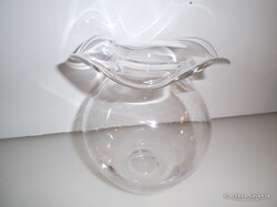 VÁZA  - FÚJT - VASTAG  - EXKLUZÍV - 15 x 15  cm - ÜVEG - NÉMET - HIBÁTLAN