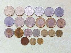 Törökország 22 db Különböző Érme 5 10 25 50 Kurus 1 10 50 500 10 25 Ezer Líra 1955-2018