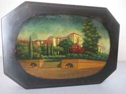 Festmény antik, szovjet lakkdobozon (FEDOSKINO)