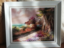 Adilov Alim olajfestmény - Keleti táj 40x50 cm