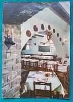 Balatonfüred, Tölgyfa Csárda, étterem, 1966, írott képeslap