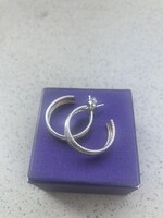 925 ezüst széles karika fülbevaló