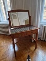 Oak dressing table with inset decoration