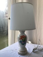 Herendi porcelán  asztali lámpa kézi festett Meisseni virágos mintával