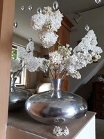 Váza, ezüst-króm-fém