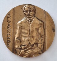 Ady Endre  jelzett bronz emlék plakett  9,8 cm