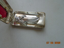 Francia miniatür ezüstözött Szent Rita szobor ezüstözött kézzel készített kegytárgy szelencében