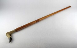 1Y752 Régi őzláb nyelű faragott vadász túrabot sétabot 86.5 cm