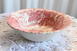 Myott „Royal Mail” angol porcelán tál – piros transferware – 21 cm