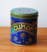 CUKOR FELIRATOS PLÉH DOBOZ, FÉM DOBOZ, CUKORTARTÓ