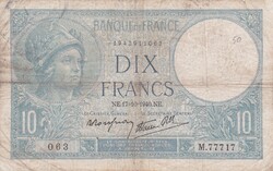 10 Frank  1940  Franciaország  A képen látható állapotban