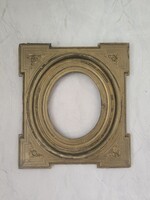 Antik Biedermeier stílusú aranyozott portré festmény tükör gobelin keret képkeret. Dekoráció kellék