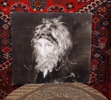 Eredeti SZÁSZ ENDRE -Férfi fej portré. Garancia papírjával. 50x45,5 cm.