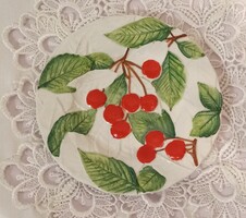 Olasz majolika cseresznye mintás tányér 20 cm