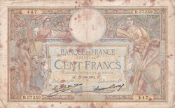 100 Frank 1932  Franciaország  A képen látható állapotban