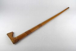 1Y751 Régi faragott fokos fejű túrabot sétabot 75 cm