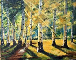 Akril festmény - Őszi fények