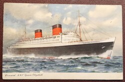 Képeslap, R.M.S. Queen Elizabeth (Óceánjáró hajó) 1958