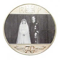 Gibraltár,1 crown 2017 PP - II. Erzsébet és Fülöp herceg 70. házassági évfordulója UNC nikkel